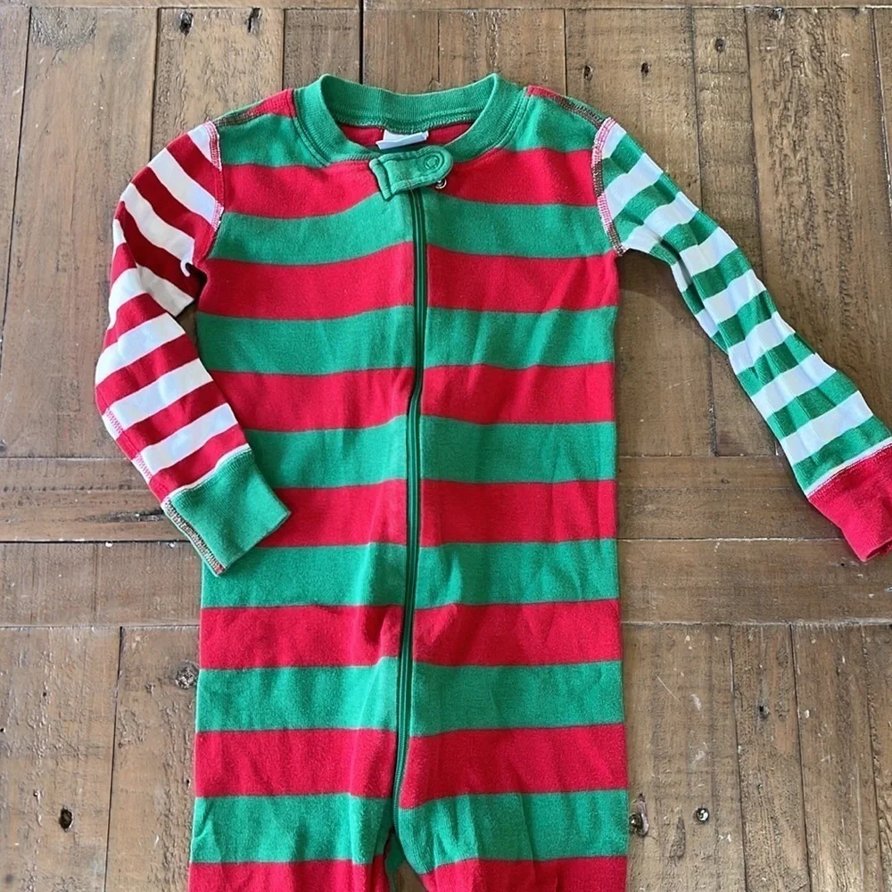 Hanna andersson holiday stripe one piece pajama